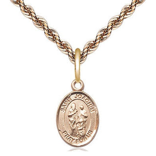 14kt Gold Saint Joachim Medal Engraved Catholic Saint Jewelry