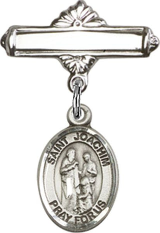Sterling Silver Polished Badge Pin St. Joachim Baby Badge - Engravable