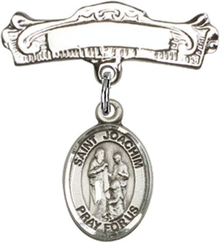 Sterling Silver Badge Pin St. Joachim Baby Badge - Engravable