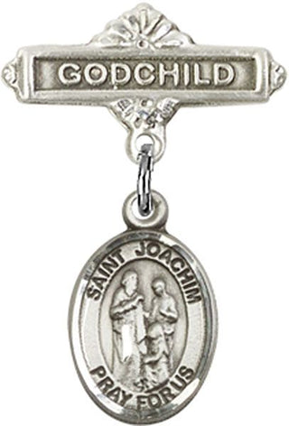 Sterling Silver Godchild St. Joachim Baby Badge - Engravable
