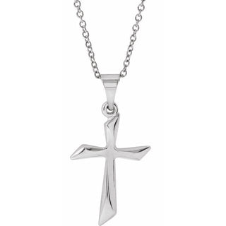 14K White Cross 18" Necklace