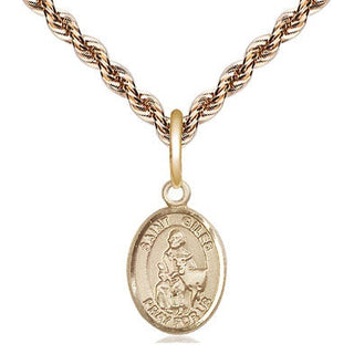 14kt Gold Saint Giles Medal Engraved Catholic Saint Jewelry