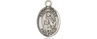 Pewter Saint Giles Medal Engraved Catholic Saint Jewelry