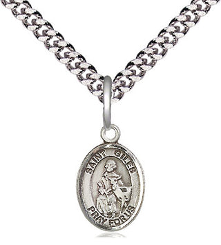 Pewter Saint Giles Medal Religious and Catholic Jewelry Engraved Catholic Saint Jewelry