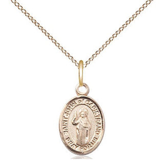14kt Gold Saint John of Capistrano Medal Engraved Catholic Saint Jewelry