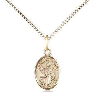14kt Gold Saint Januarius Medal Engraved Catholic Saint Jewelry