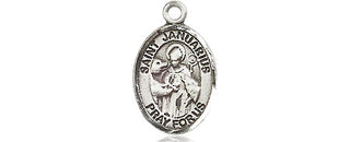 Pewter Saint Januarius Medal Engraved Catholic Saint Jewelry