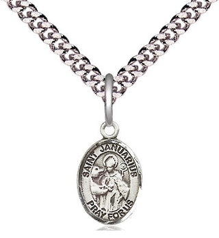 Pewter Saint Januarius Medal Religious and Catholic Jewelry Engraved Catholic Saint Jewelry