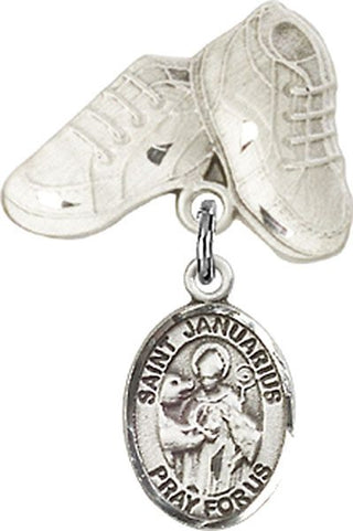 Sterling Silver Baby Boots St. Januarius Baby Badge - Engravable