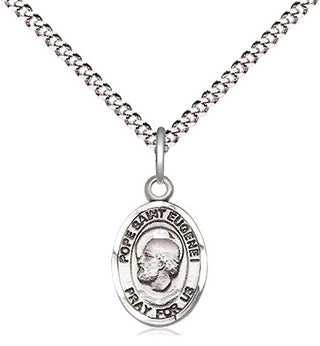 Sterling Silver Pope St Eugene I Medal Religious and Catholic Jewelry Engraved Catholic Saint Jewelry