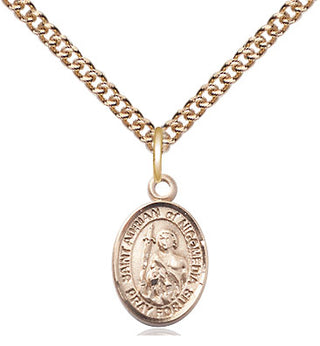 14kt Gold Saint Adrian of Nicomedia Medal Engraved Catholic Saint Jewelry