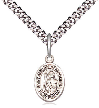 Pewter Saint Adrian of Nicomedia Medal Religious and Catholic Jewelry Engraved Catholic Saint Jewelry