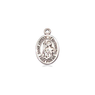 Sterling Silver Saint Adrian of Nicomedia Medal Religious and Catholic Jewelry Engraved Catholic Saint Jewelry