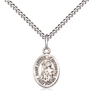 Sterling Silver Saint Adrian of Nicomedia Medal Religious and Catholic Jewelry Engraved Catholic Saint Jewelry