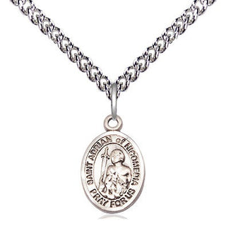 Sterling Silver Saint Adrian of Nicomedia Medal Religious and Catholic Jewelry Engraved Catholic Saint Jewelry