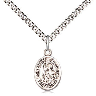Sterling Silver Saint Adrian of Nicomedia Medal Religious and Catholic Jewelry Engraved Catholic Saint Jewelry