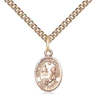 14kt Gold Filled Saint Catherine of Bologna Medal Religious and Catholic Jewelry Engraved Catholic Saint Jewelry