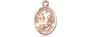 14kt Gold Saint Catherine of Bologna Medal Engraved Catholic Saint Jewelry