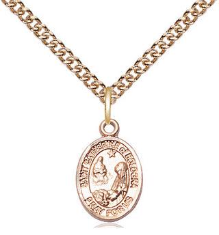 14kt Gold Saint Catherine of Bologna Medal Engraved Catholic Saint Jewelry