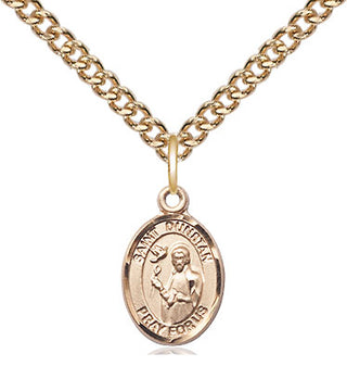 14kt Gold Filled Saint Dunstan Medal Religious and Catholic Jewelry Engraved Catholic Saint Jewelry
