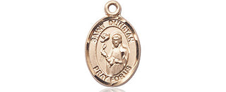 14kt Gold Saint Dunstan Medal Engraved Catholic Saint Jewelry