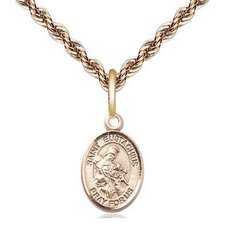 14kt Gold Saint Eustachius Medal Engraved Catholic Saint Jewelry