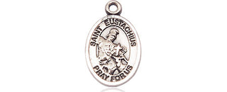 Pewter Saint Eustachius Medal Engraved Catholic Saint Jewelry