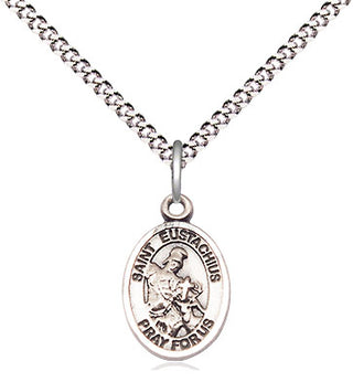 Pewter Saint Eustachius Medal Religious and Catholic Jewelry Engraved Catholic Saint Jewelry