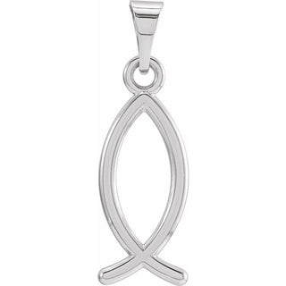 Sterling Silver 20x7 mm Ichthus (Fish) Pendant 