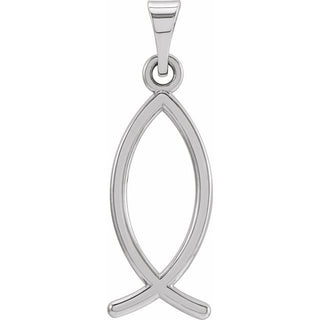 Sterling Silver 21x7.5 mm Ichthus (Fish) Pendant 