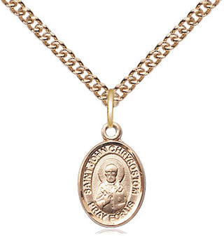 14kt Gold Filled Saint John Licci Medal Religious and Catholic Jewelry Engraved Catholic Saint Jewelry