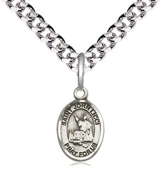 Pewter Saint John Licci Medal Religious and Catholic Jewelry Engraved Catholic Saint Jewelry