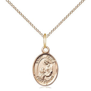 14kt Gold Filled Saint Paula Medal Religious and Catholic Jewelry Engraved Catholic Saint Jewelry