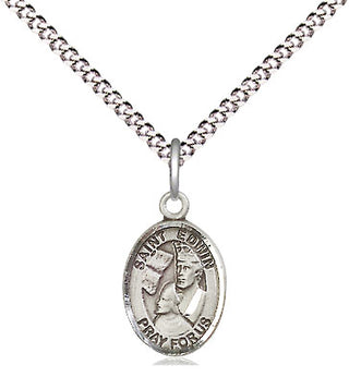 Pewter Saint Edwin Medal Religious and Catholic Jewelry Engraved Catholic Saint Jewelry