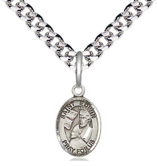 Pewter Saint Edwin Medal Religious and Catholic Jewelry Engraved Catholic Saint Jewelry
