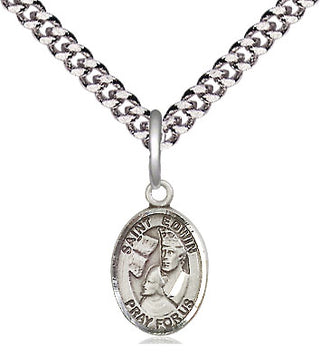Pewter Saint Edwin Medal Religious and Catholic Jewelry Engraved Catholic Saint Jewelry