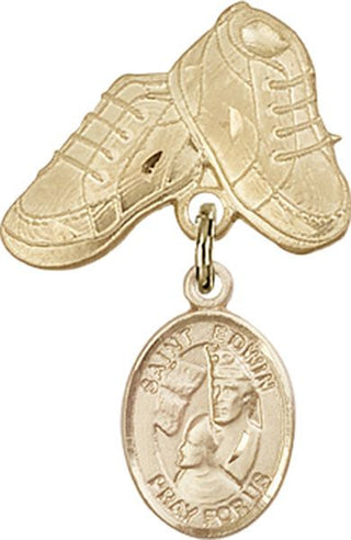 14kt Gold Filled Baby Boots St. Edwin Baby Badge - Engravable