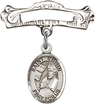 Sterling Silver Badge Pin St. Edwin Baby Badge - Engravable