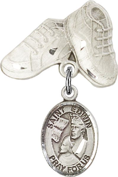 Sterling Silver Baby Boots St. Edwin Baby Badge - Engravable