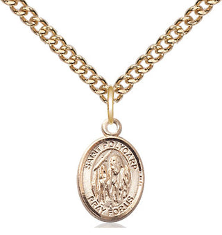 14kt Gold Saint Polycarp of Smyrna Medal Engraved Catholic Saint Jewelry