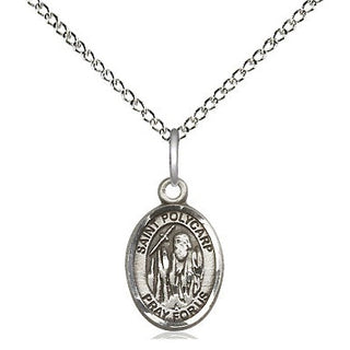 Sterling Silver Saint Polycarp of Smyrna Medal Religious and Catholic Jewelry Engraved Catholic Saint Jewelry
