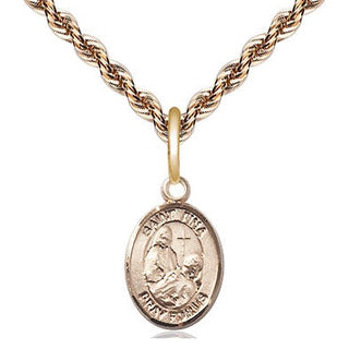 14kt Gold Filled Saint Fina Medal Religious and Catholic Jewelry Engraved Catholic Saint Jewelry
