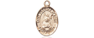 14kt Gold Filled Saint Frances of Rome Medal Engraved Catholic Saint Jewelry
