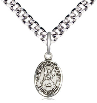Pewter Saint Frances of Rome Medal Religious and Catholic Jewelry Engraved Catholic Saint Jewelry