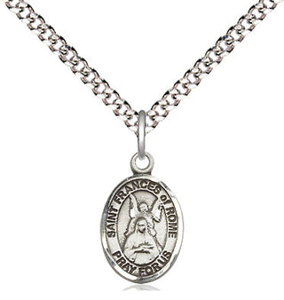 Pewter Saint Frances of Rome Medal Religious and Catholic Jewelry Engraved Catholic Saint Jewelry