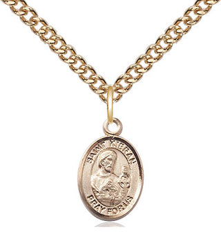 14kt Gold Filled Saint Kieran Medal Religious and Catholic Jewelry Engraved Catholic Saint Jewelry