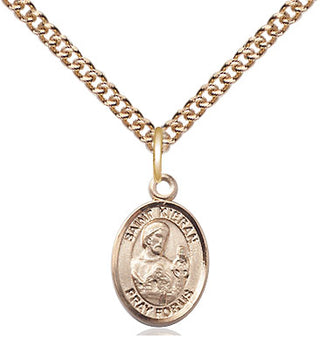 14kt Gold Saint Kieran Medal Engraved Catholic Saint Jewelry