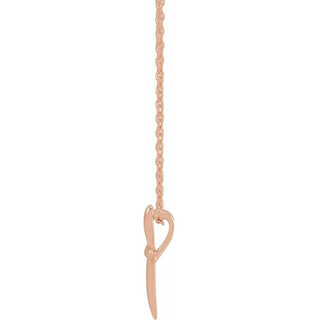 14K Rose 14.65x11.2 mm Cross 16-18" Necklace