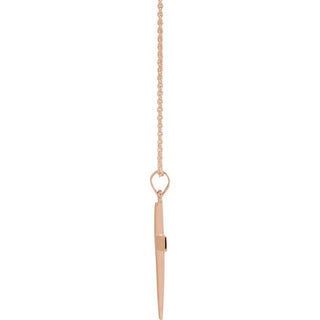 14K Rose Cross 18" Necklace  