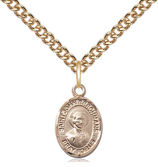 14kt Gold Saint John Berchmans Medal Engraved Catholic Saint Jewelry